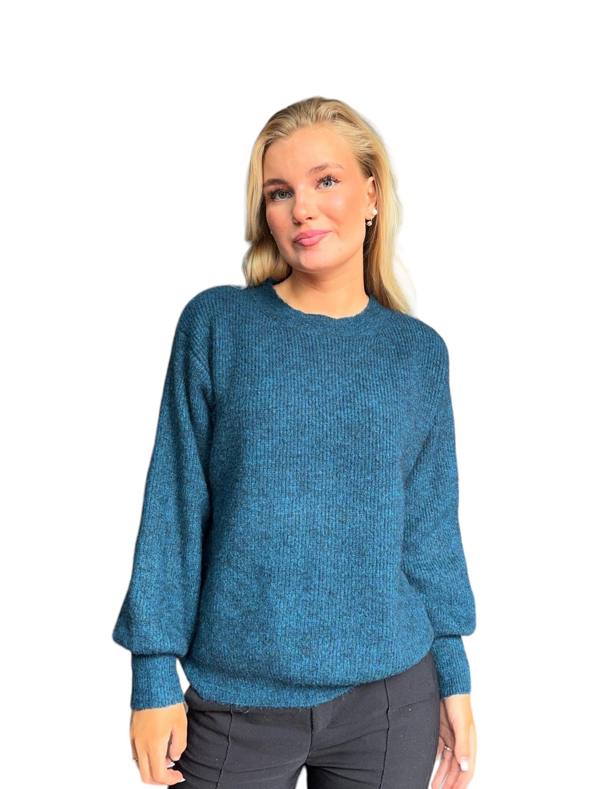 Mohair sleeve pullover Aquamarine