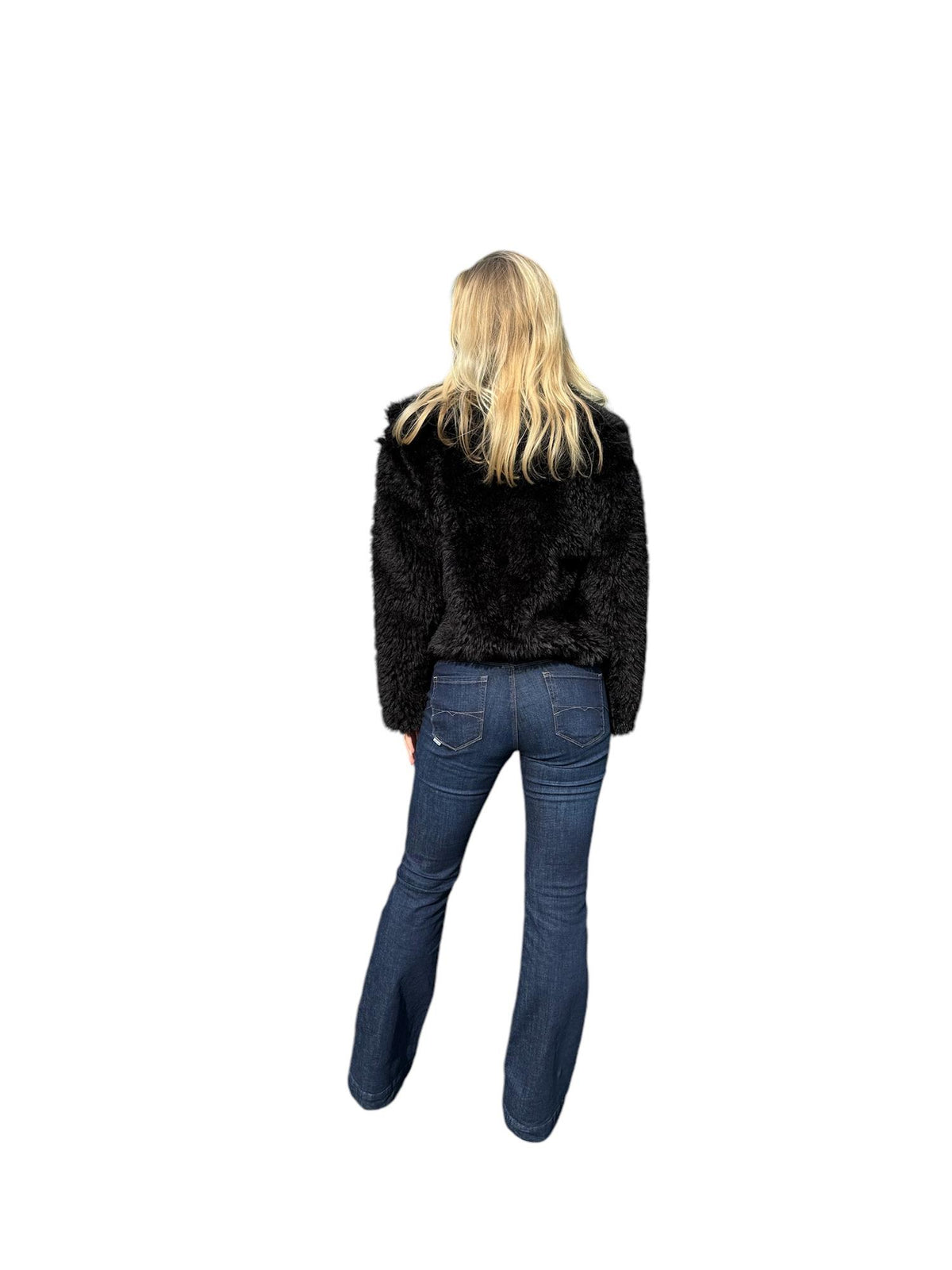 Short faux fur jacket Black