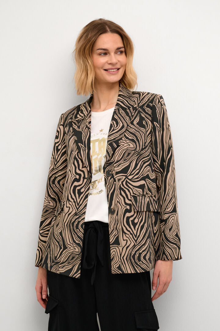 Melania printed blazer Black