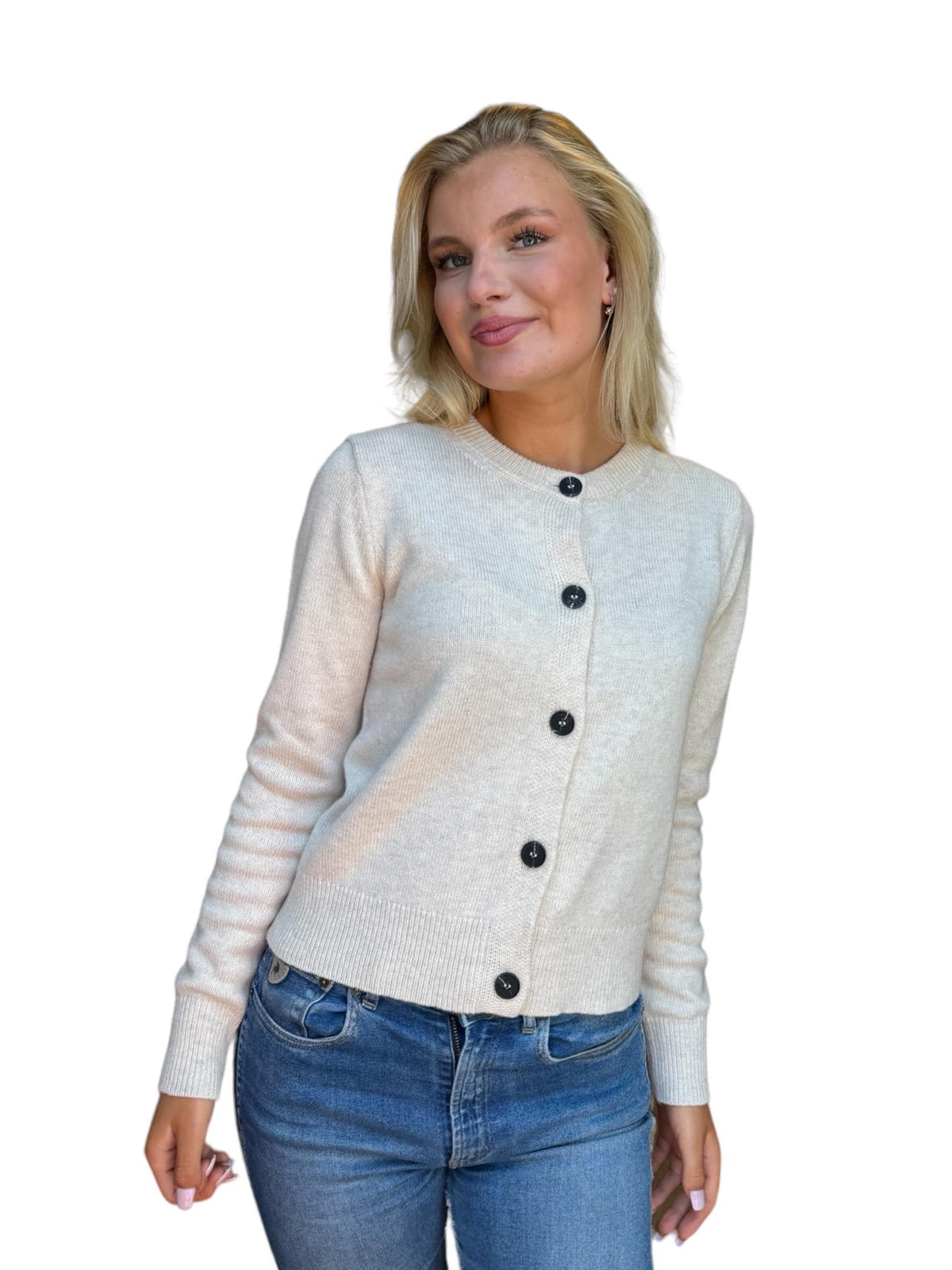 Classic knitted cardigan Light Sand