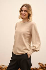 Allie pearls pullover Sand