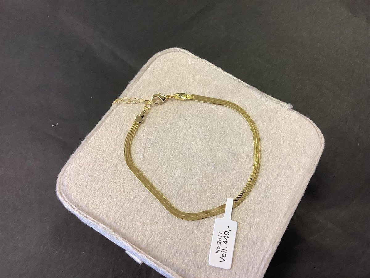 Snake chain armbånd slim Gold