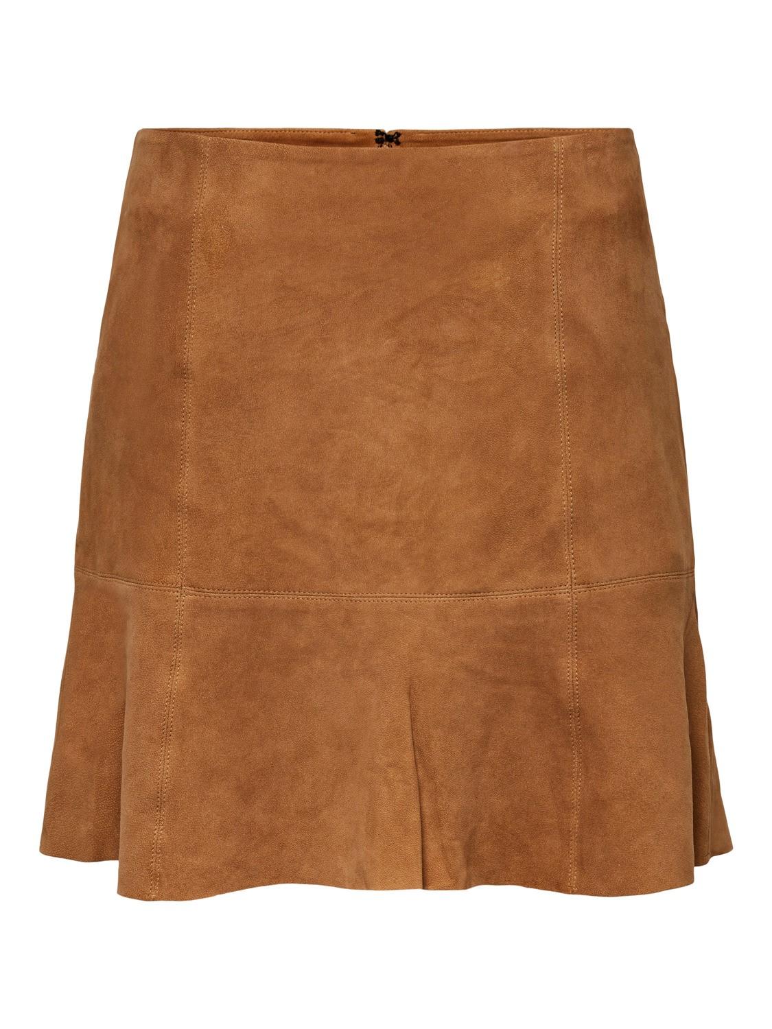 Yascolly mw suede skirt Chipmunk