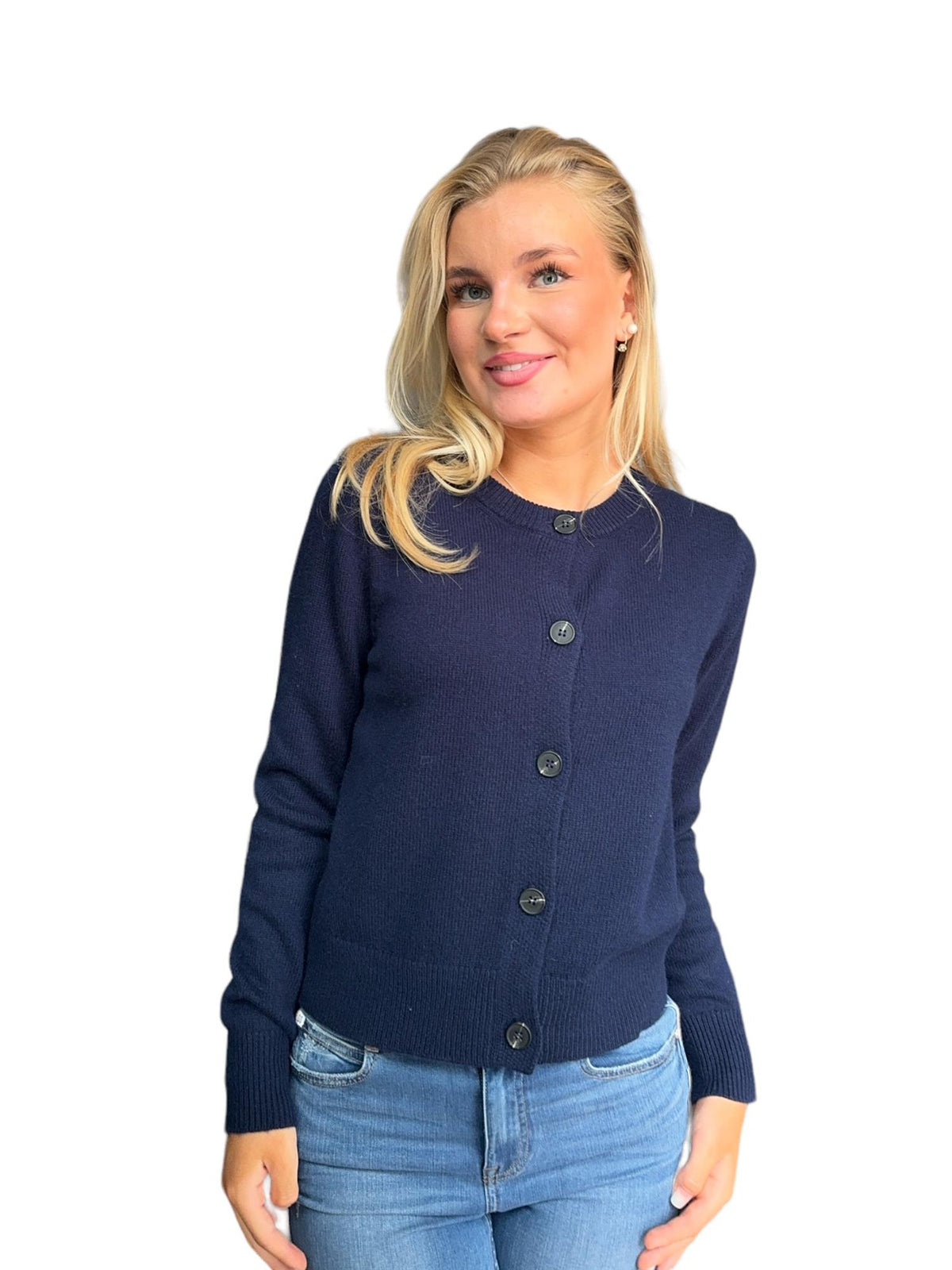 Classic knitted cardigan Navy