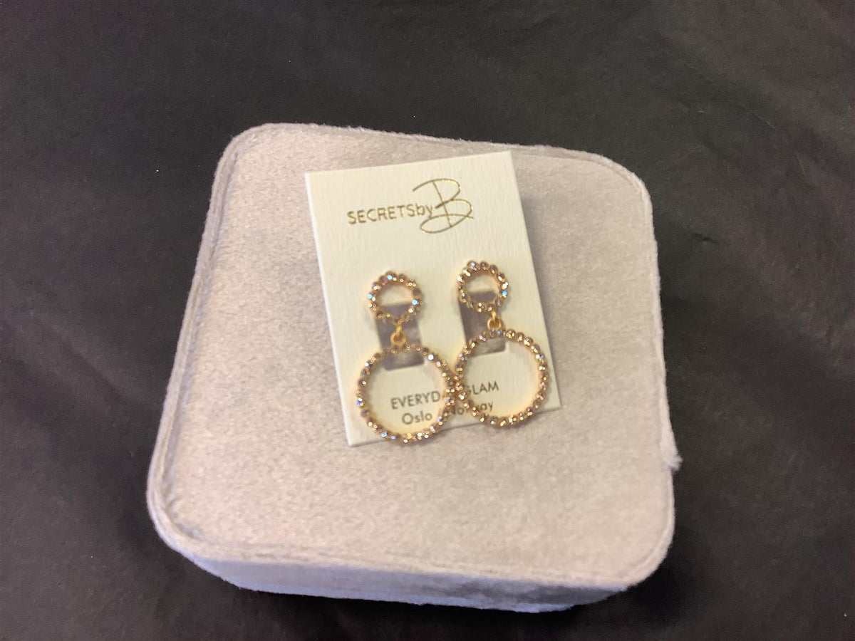 Swarkovski eleganse earrings champagne Gold