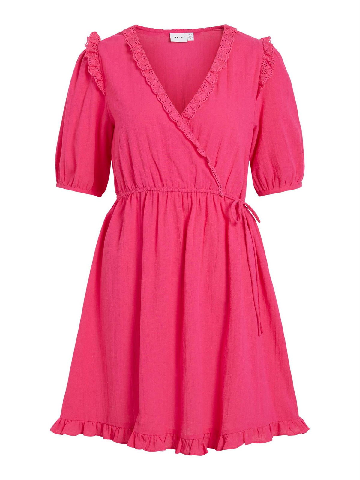 Lipa v-neck 2/4 short wrap dress Pink Yarrow