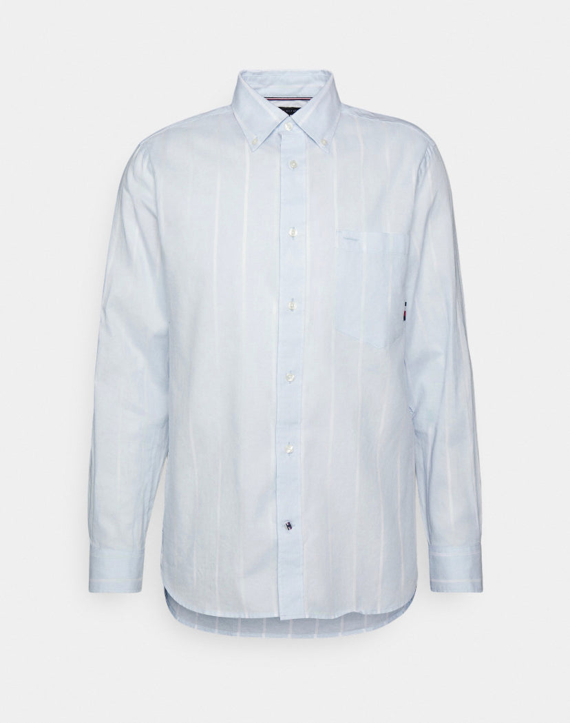 Oxford stripe rf shirt Breezy Blue/Optic White