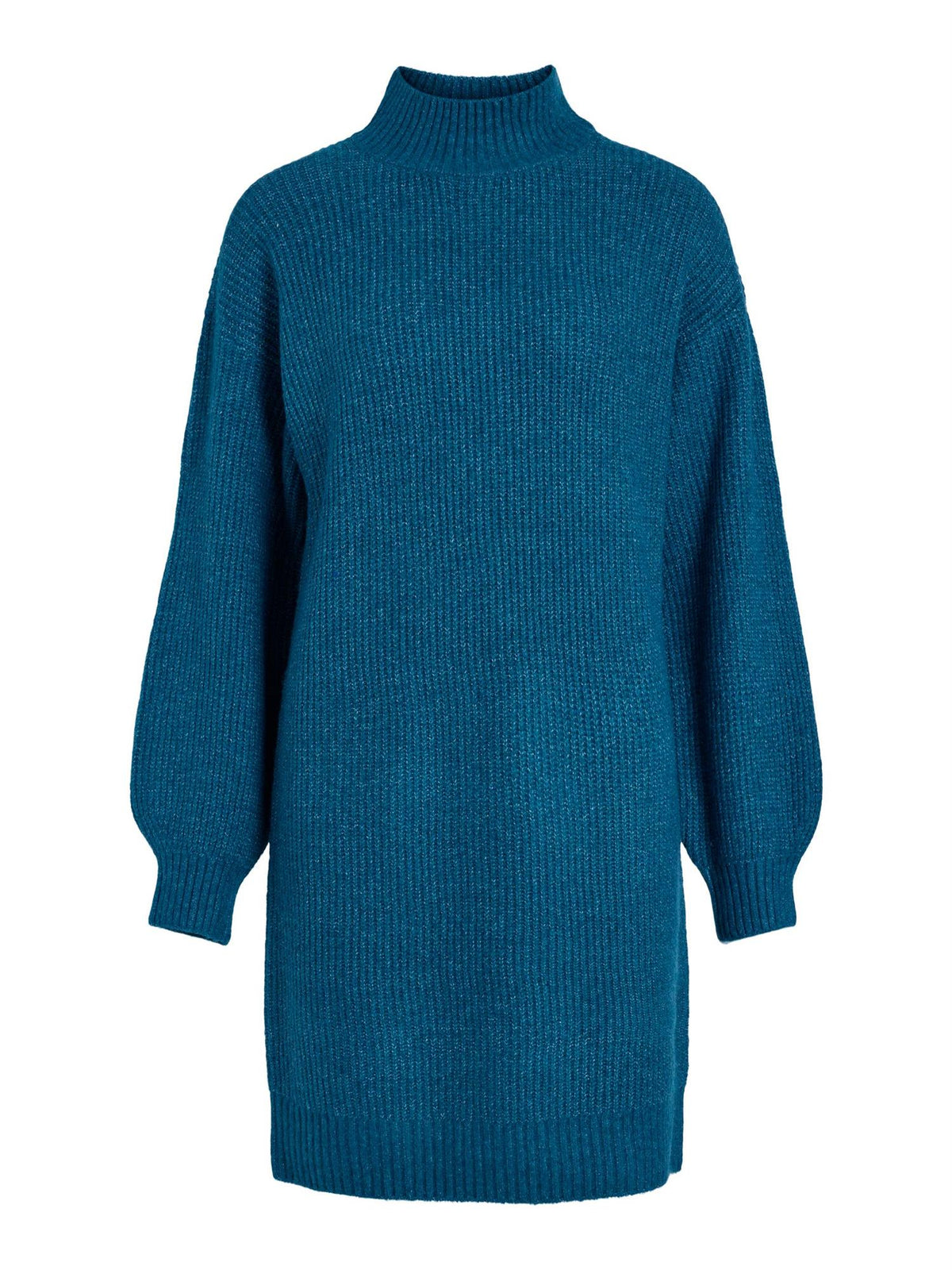 Loraine L/S High neck Knit dress Maroccan Blue/Melange